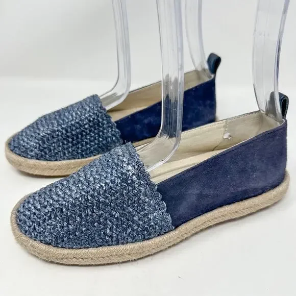 NEW Geox Modesty Blue Suede Textile Espadrille Flats, Size 5, MSRP $150 - Picture 3 of 12